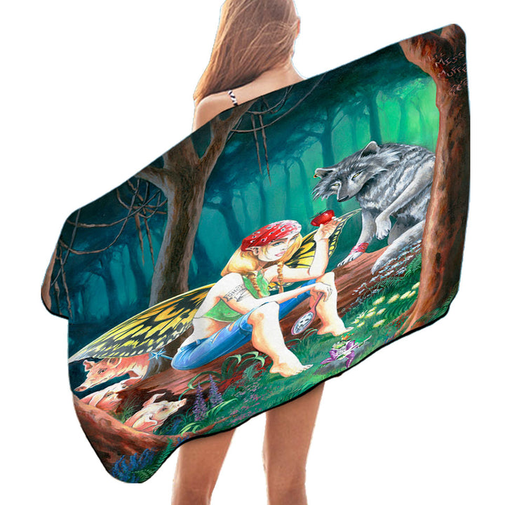 Cool Fairy Tale Swims Towel Forest Tough Fairy and Friends