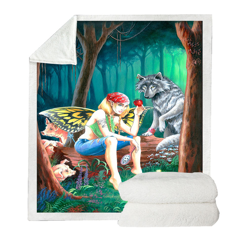 Cool Fairy Tale Throws Blanket Forest Tough Fairy and Friends