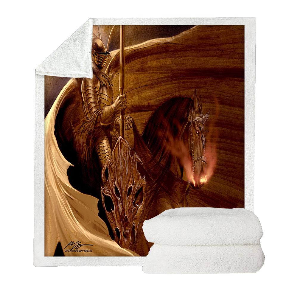 Cool Fantasy Art Unknown Knight Throw Blanket