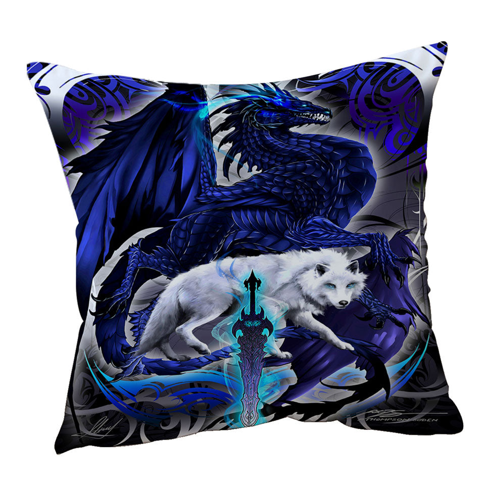 Cool Fantasy Weapon Cushions Wolf Dragon Alpha Blade