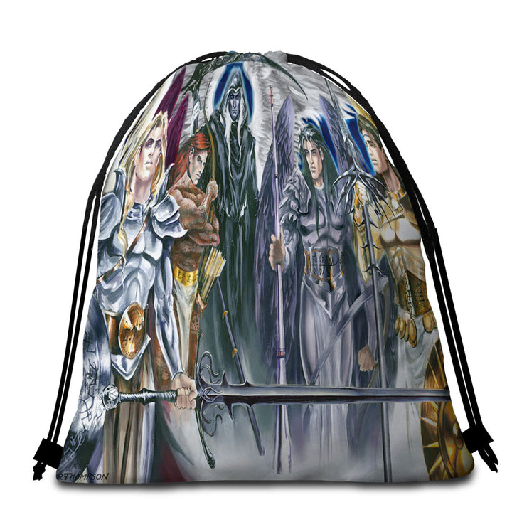 Cool Mens Beach Towel Pack Fantasy Five Archangels