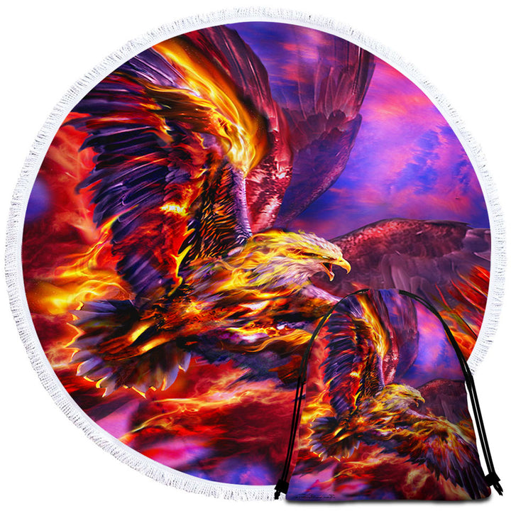 Cool Mythology Microfibre Beach Towels Bird Phoenix Rising