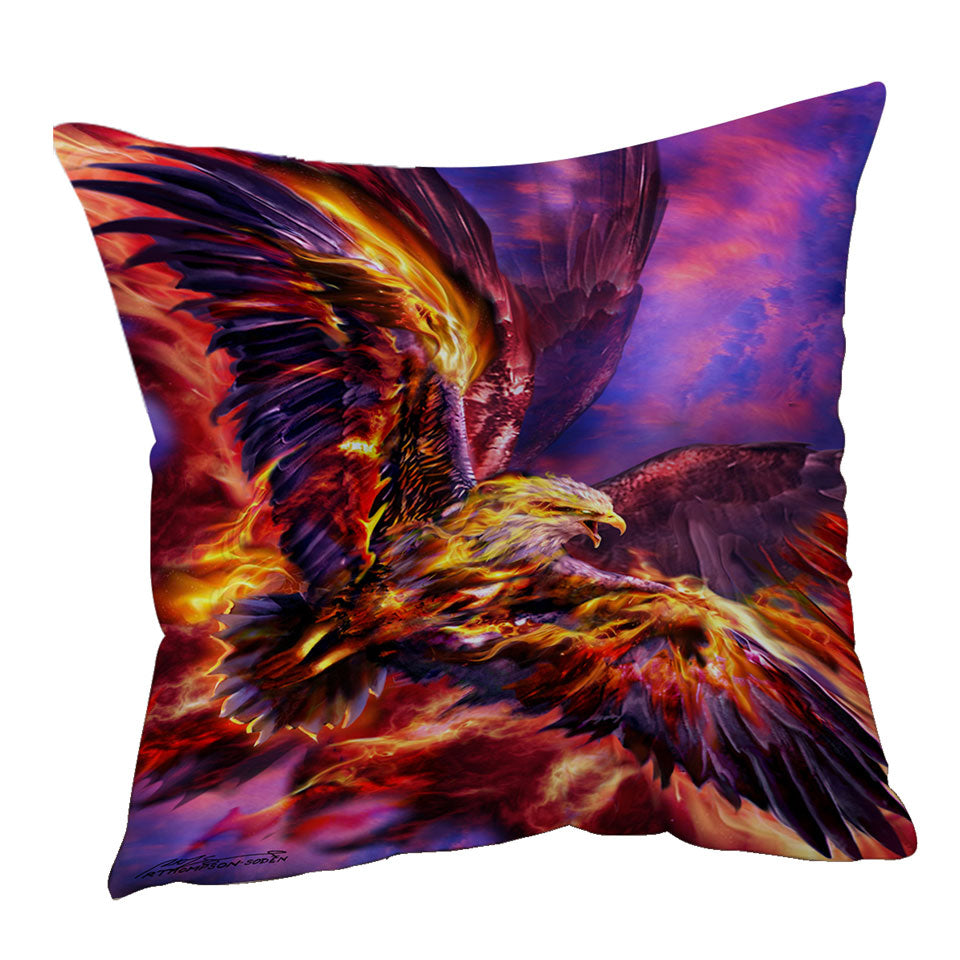 Cool Mythology Throw Pillows Bird Phoenix Rising