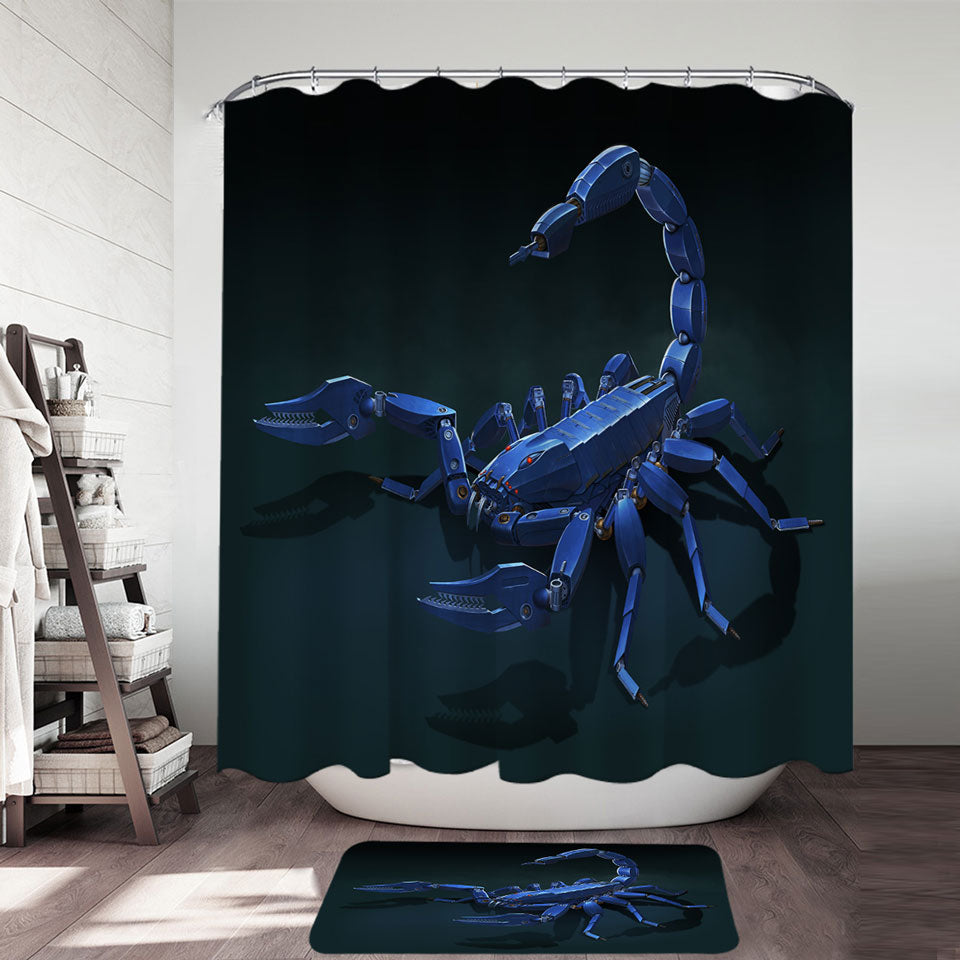 Cool Science Fiction Art Metal Scorpion Shower Curtain – Handful of Prints