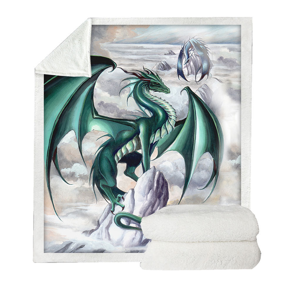 Cool Sherpa Blankets Tempest Clouds Cliffs Dragons