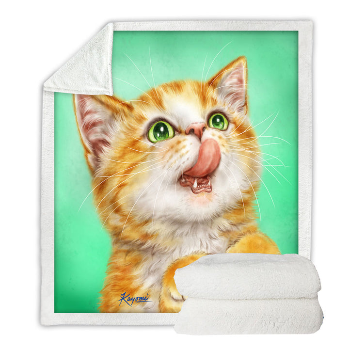 Cool Sofa Blankets The Hungry Ginger Kitten Cute Cats Art