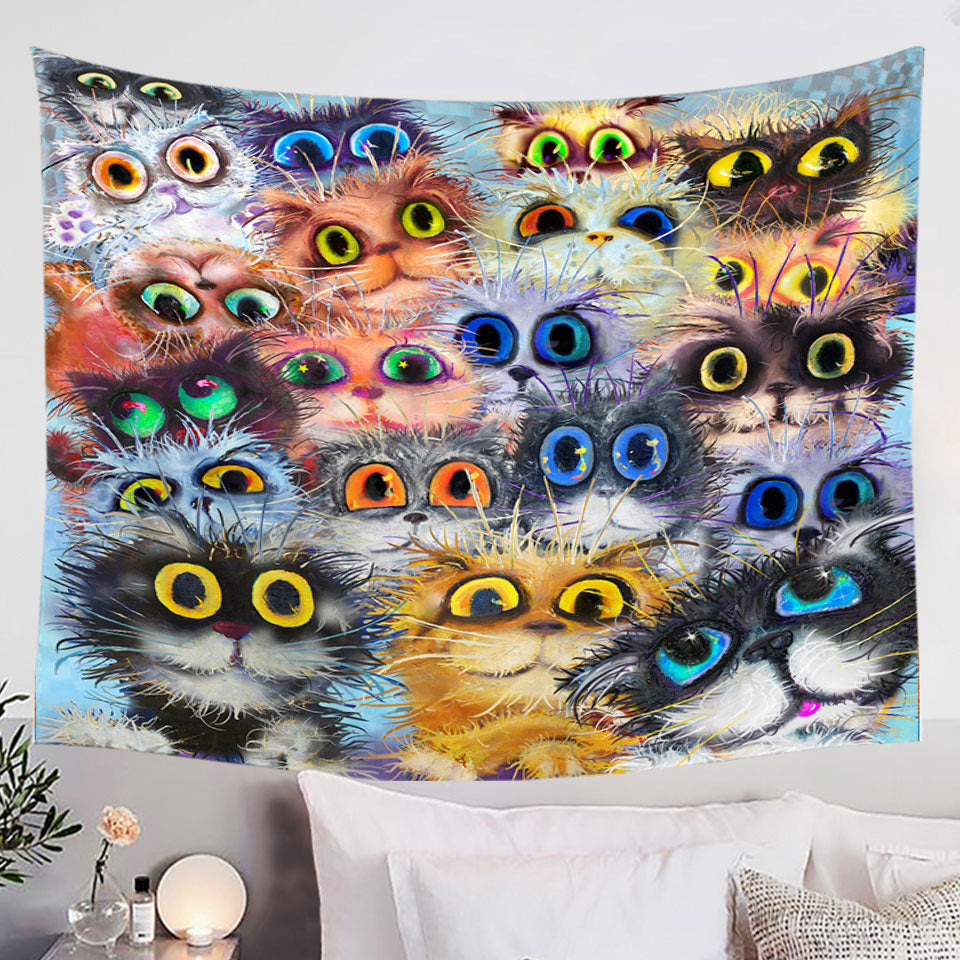 Cool Tapestry with Big Cats' Eyes