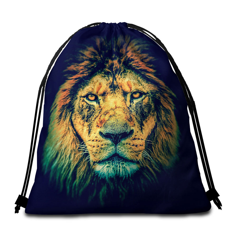 Cool and Fascinating Lion Beach Towel Bags