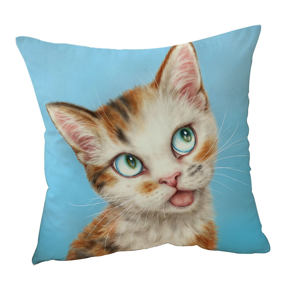 Cushion Covers with Kittens Cute Drawings Beautiful Ginger Tabby Cat