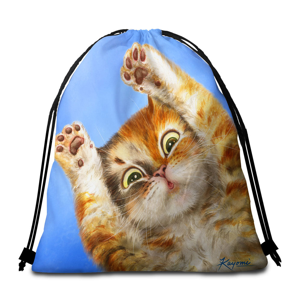 Cute Kittens Designs Paws Up Cat Beach Towel Pack