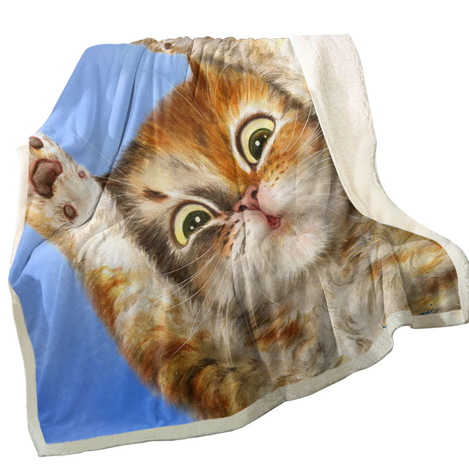 Cute Throws for Kids with Kittens Designs Paws Up Cat