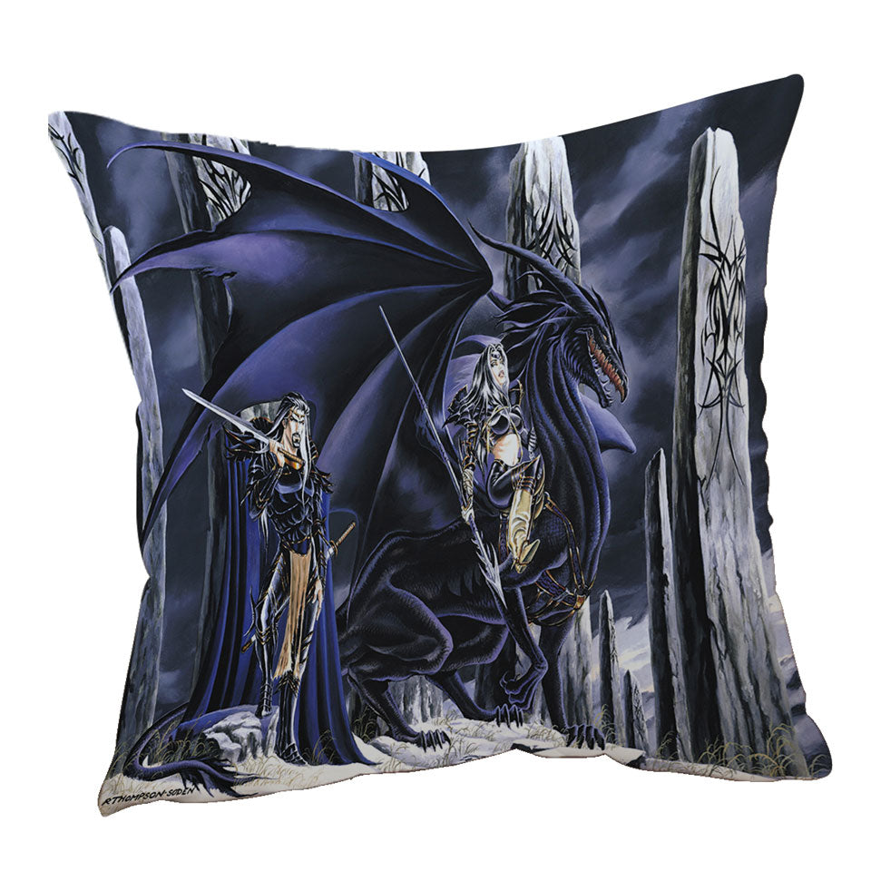 Dark Art Cushion Covers Dead of Winter Dragon and Warriors