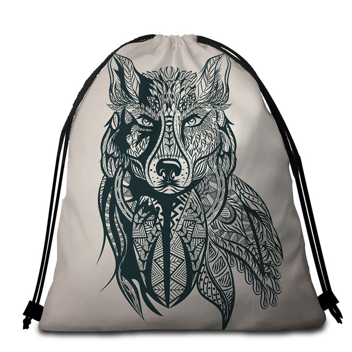 Deep Wolf Beach Bag for Towel