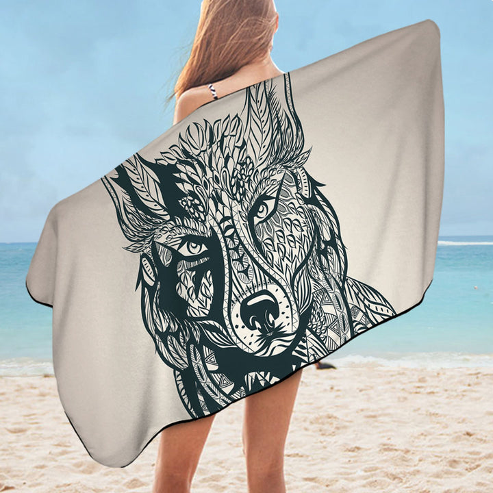 Deep Wolf Pool Towels