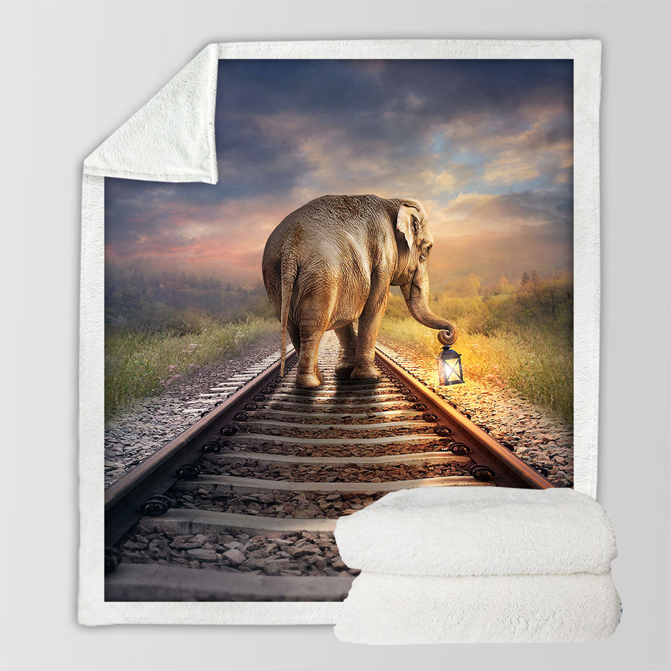 Elephant Sherpa Blanket