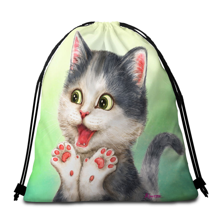 Excited Lovely Kitten Beach Towel Pack for Kids