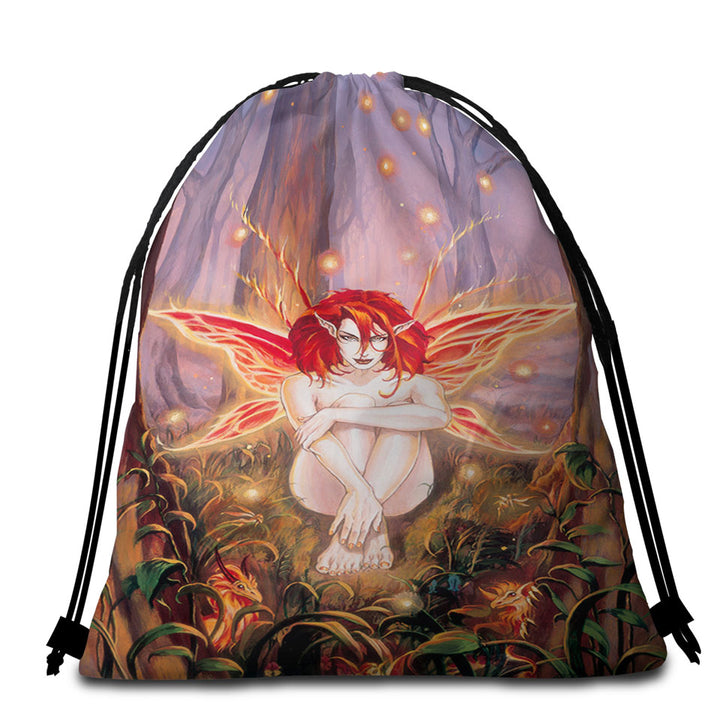 Fairytale Beach Towel Bags Magical Forest Ember Fairy