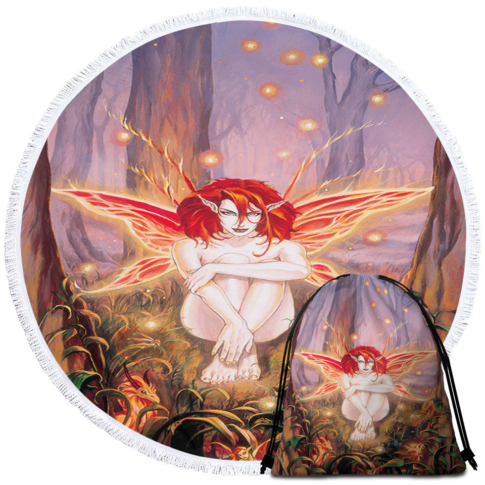 Fairytale Travel Beach Towel Magical Forest Ember Fairy