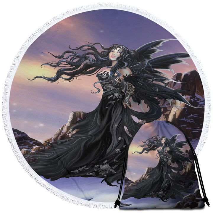 Fantasy Art Aria the Darkness Angel Circle Beach Towel