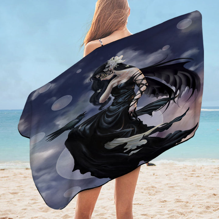 Fantasy Artwork the Dark Skies Fairy Pool Towel