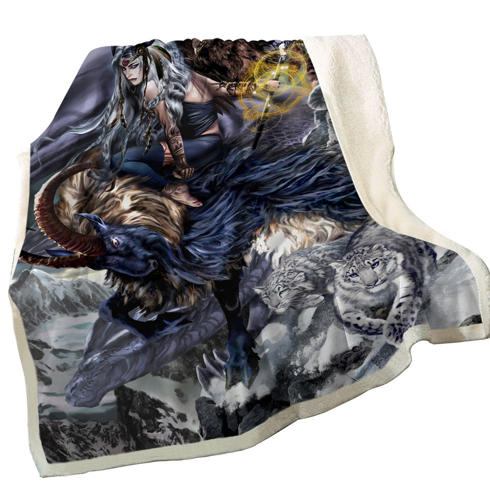 Fantasy Blankets Aries Warrior and Legendary Creatures