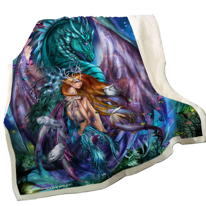 Fantasy Blankets Virgo Design Fairy and Dragon