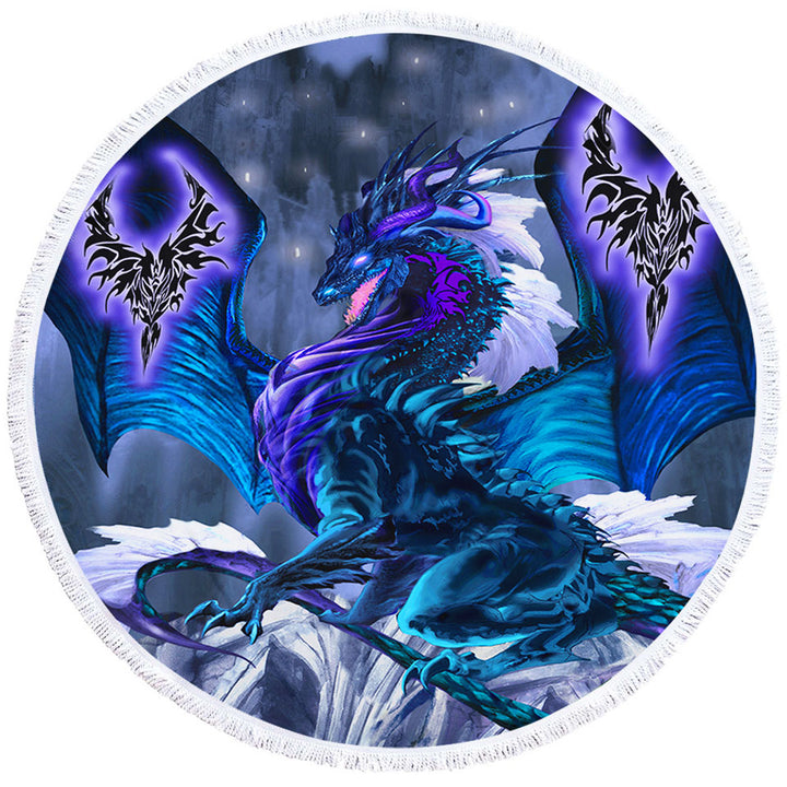 Fantasy Relic Blue Dragon Beach Towels for Men