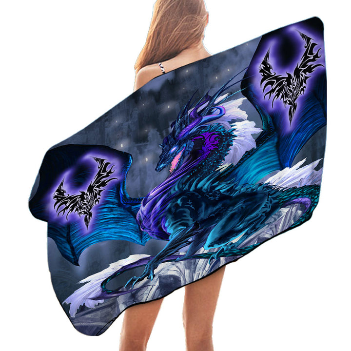 Fantasy Relic Blue Dragon Pool Towels