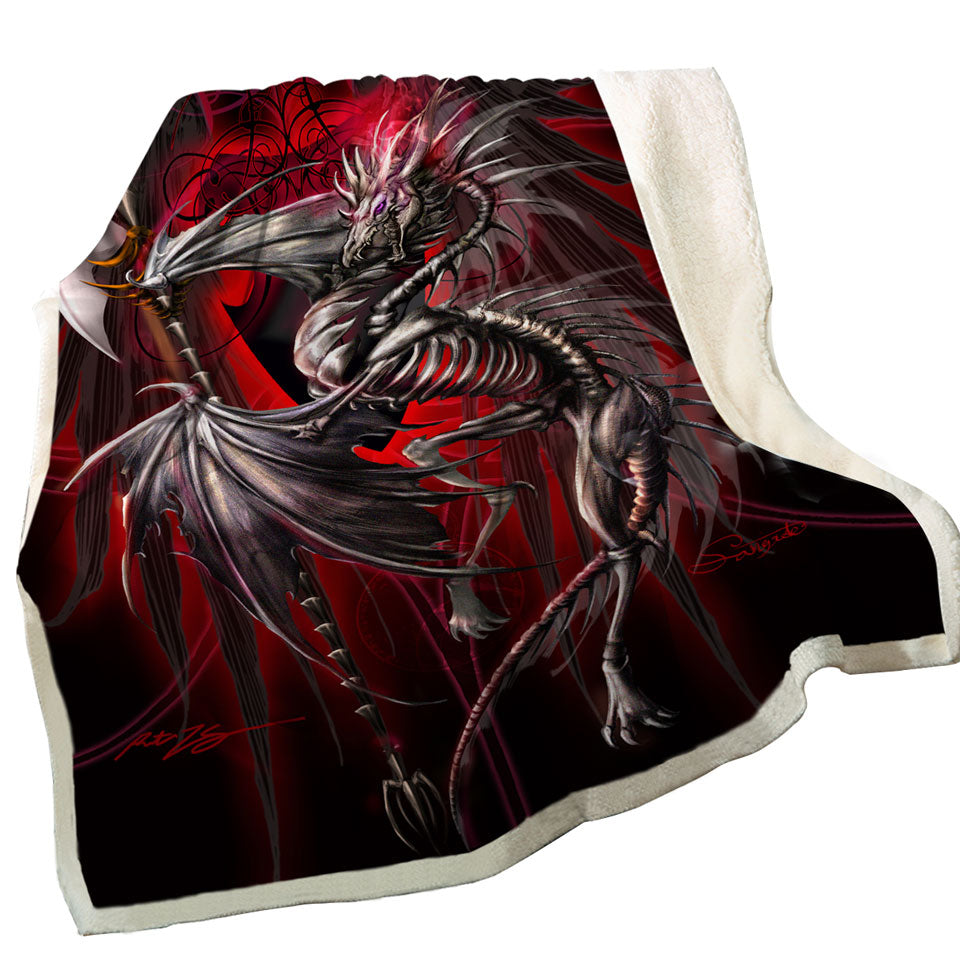 Fleece Throws with Fantasy Weapon Dragon Sword Lich Blade