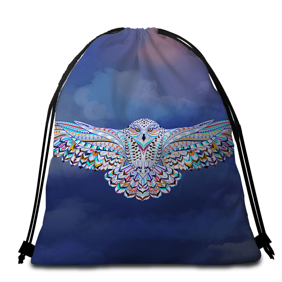 Flying Owl Beach Towel Bags