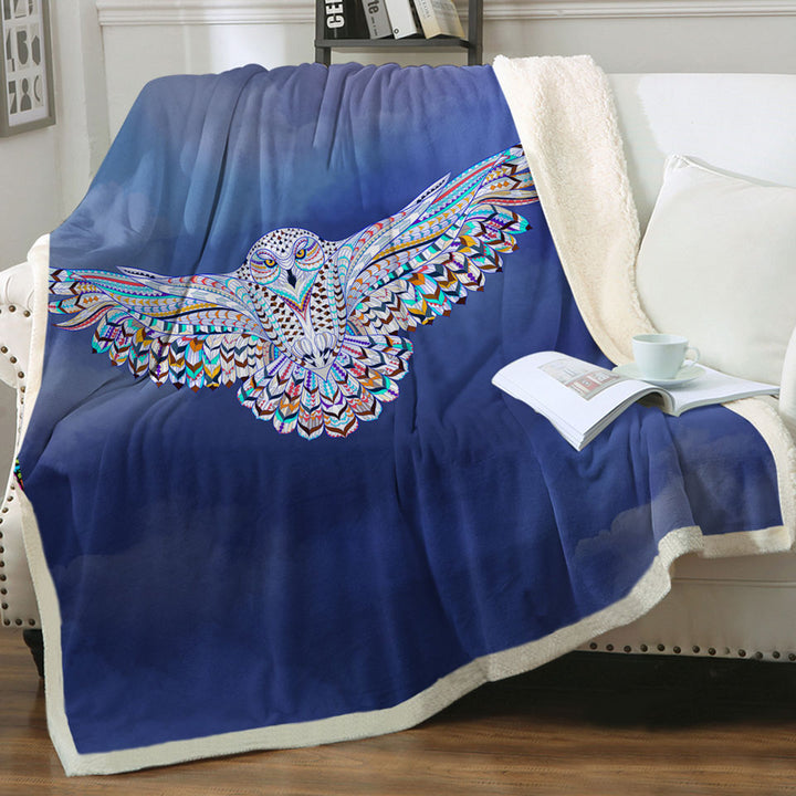 Flying Owl Throw Blanket