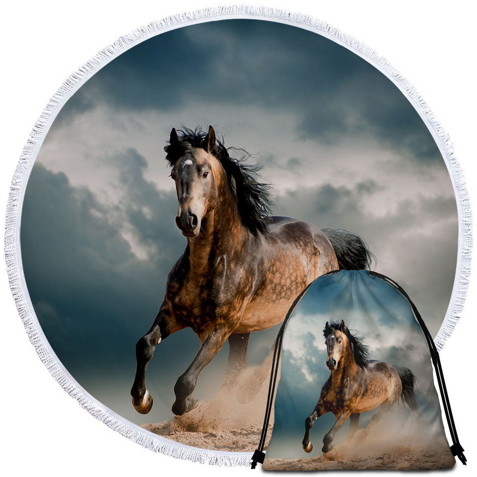 Free Spirit Running Horse Beach Towels