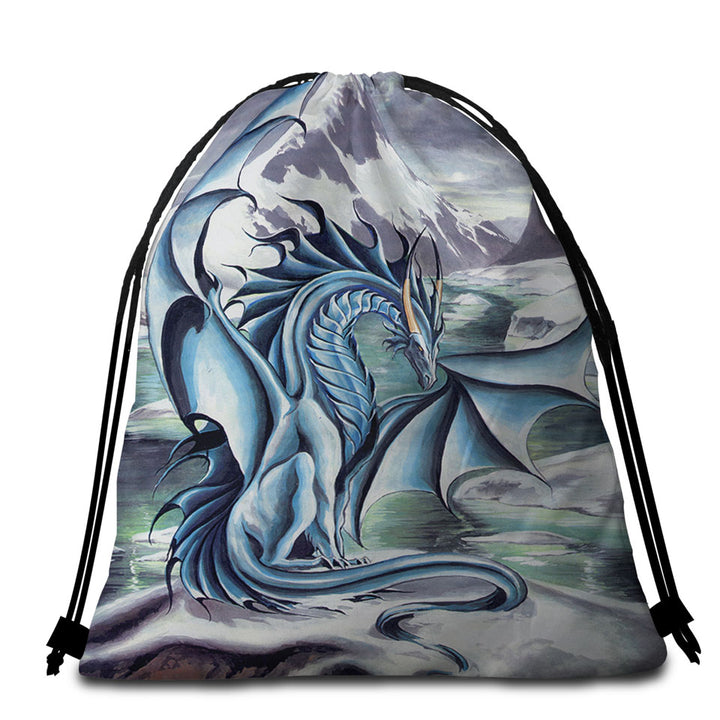 Frostbringer Blue Dragon Drawing Beach Towel Pack