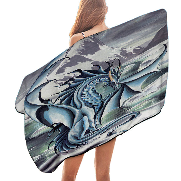 Frostbringer Blue Dragon Drawing Beach Towels Near Me