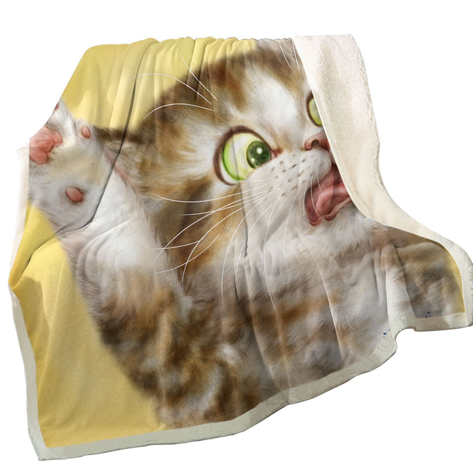 Funny Blankets with Cats for Kids the Panic Attack Kitty