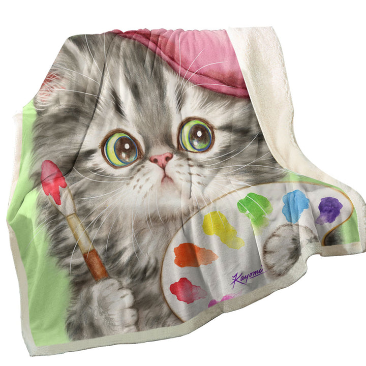 Funny Cats Throws the Girly Kitten Artist