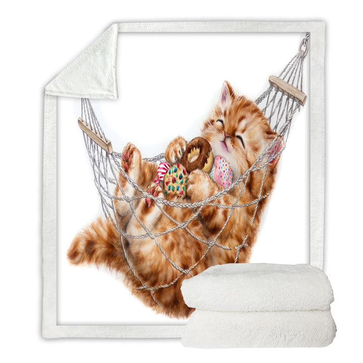 Funny Cute Cats Sherpa Blanket Happy Hammock Kitten