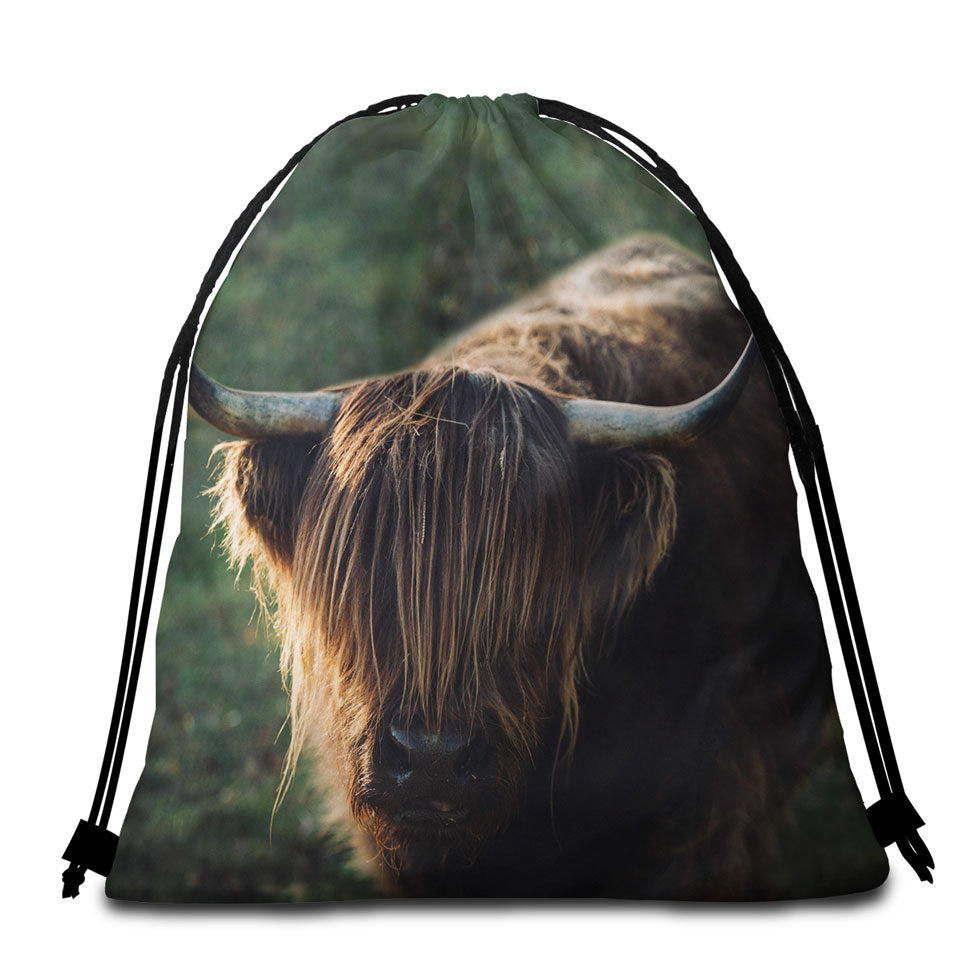 Funny Wild Yak Beach Towel Bags