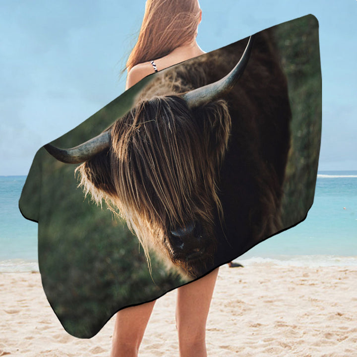 Funny Wild Yak Microfiber Beach Towel