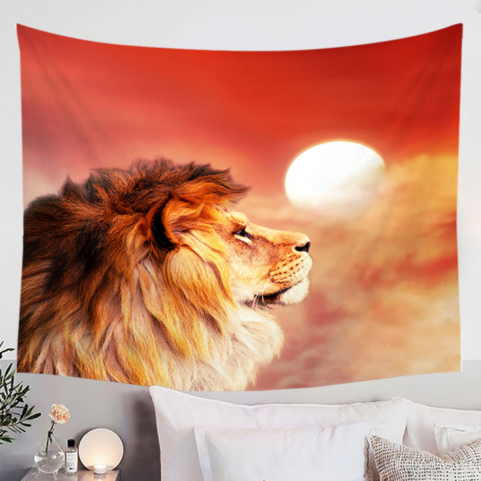 Handsome Lion Under the Sun Tapestry