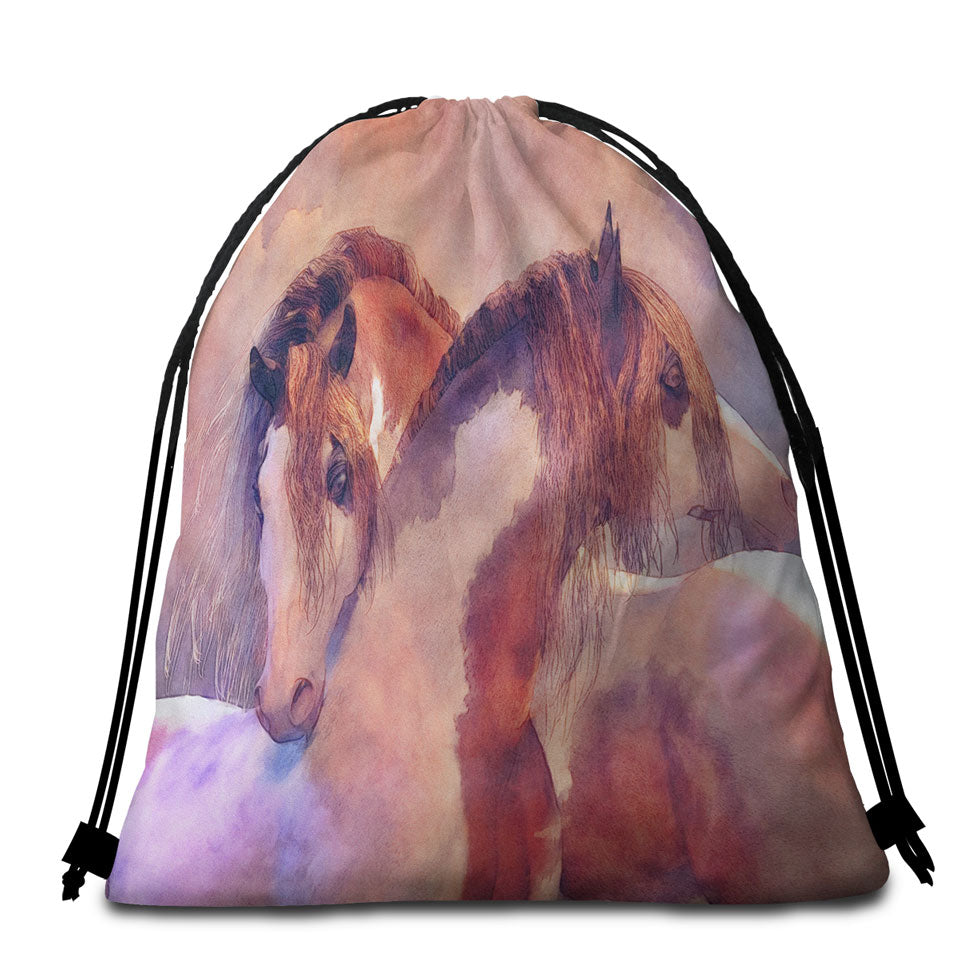 Harmony Beautiful Horses Art Beach Towel Pack