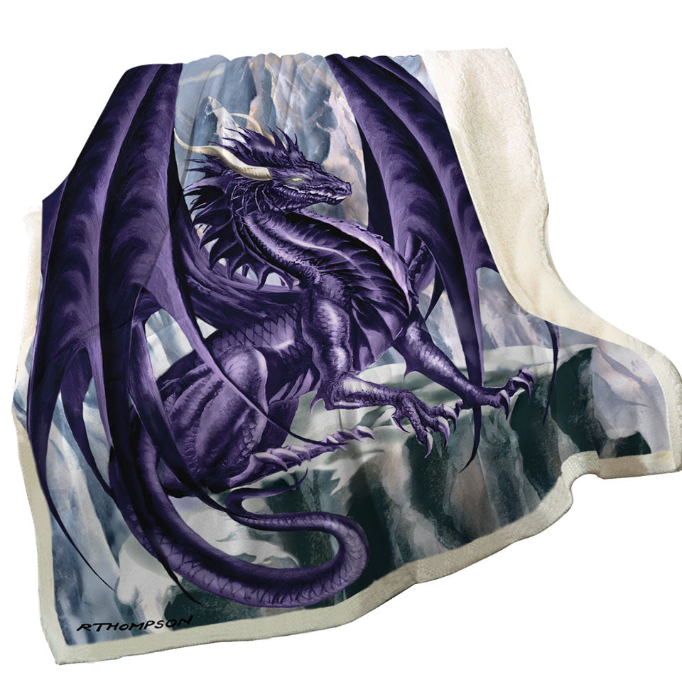 Hoarfrost Purple Dragon Drawing Throws