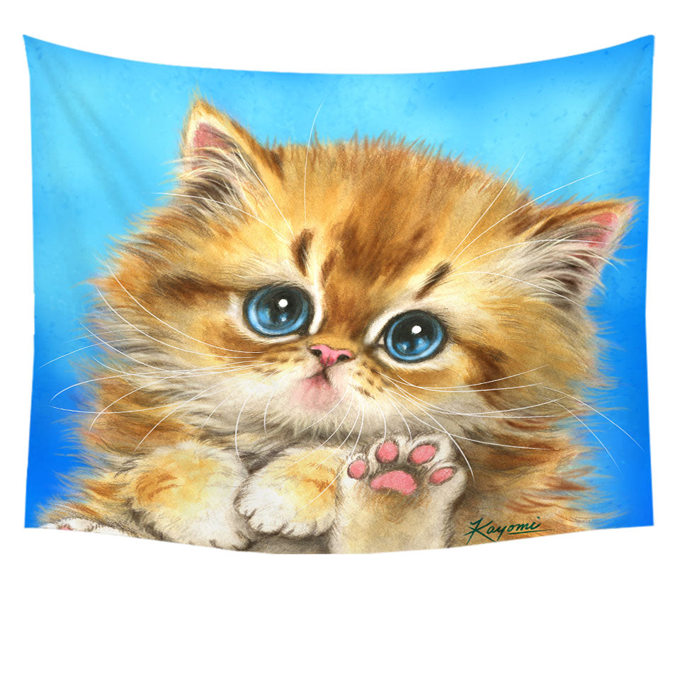 Kids Designs Tapestry Little Blue Eyes Kitten