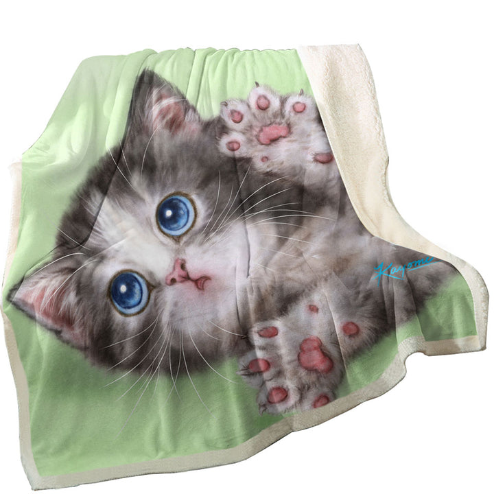 Kids Throws Cute Kittens Drawings Grey Tabby Kitty Cat