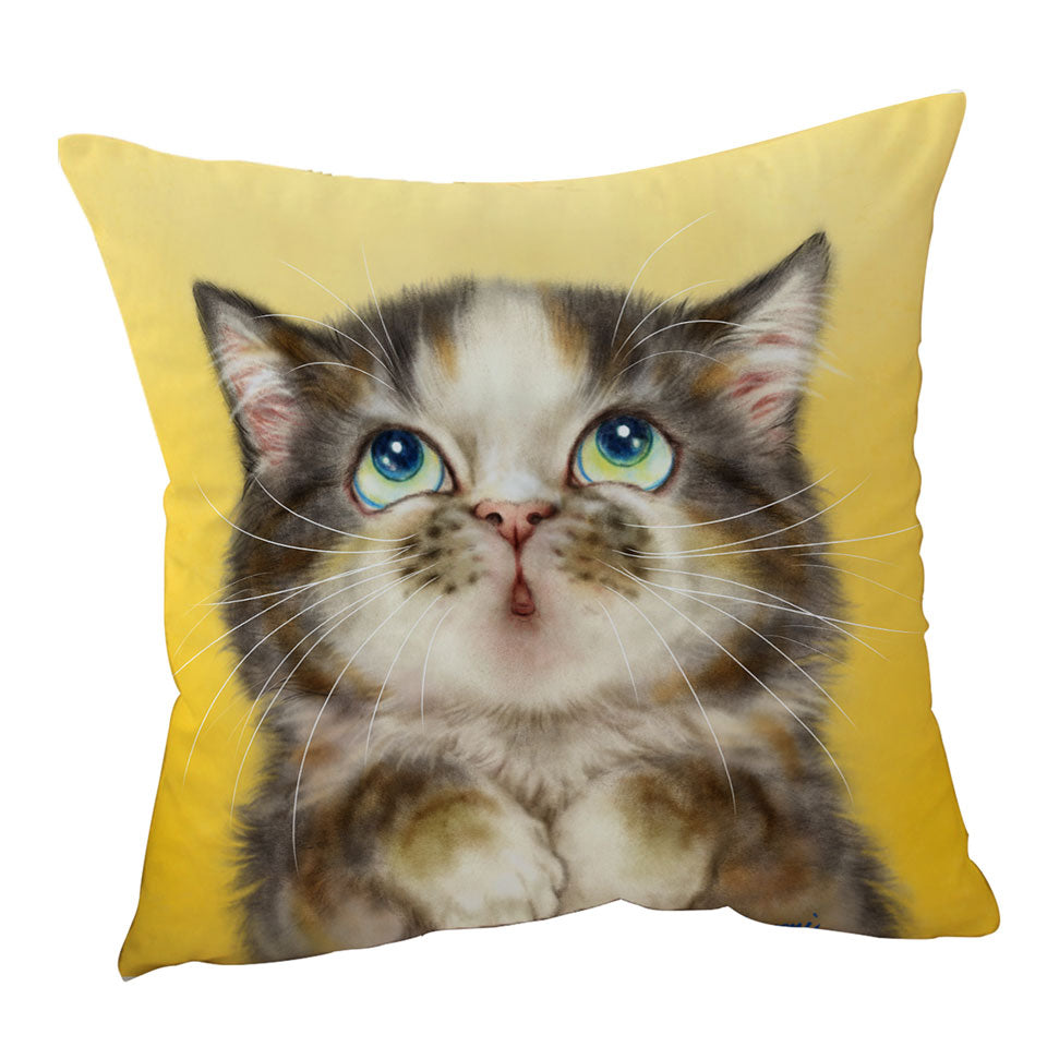 Kittens Cute Drawings Adorable Torbie Cat Pillow