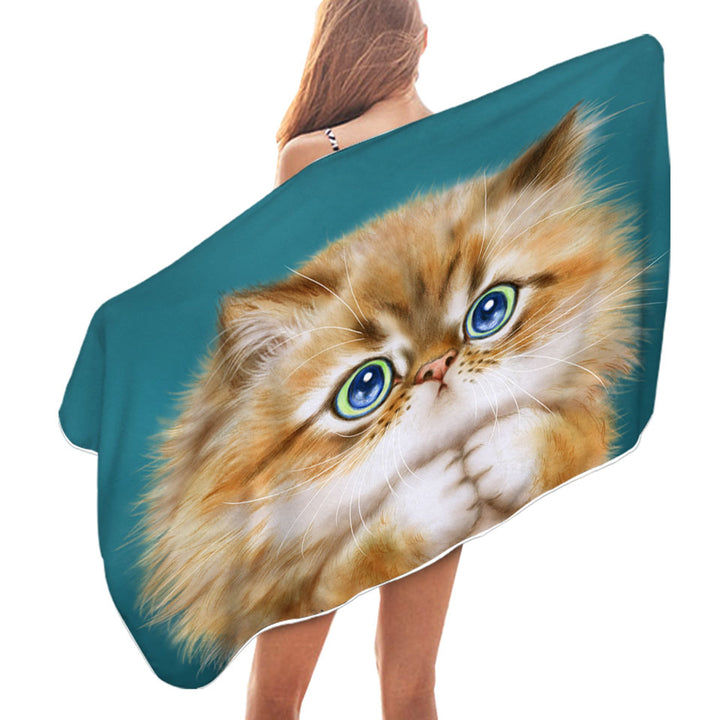 Kittens Pool Towel for Children Cute Innocent Cat