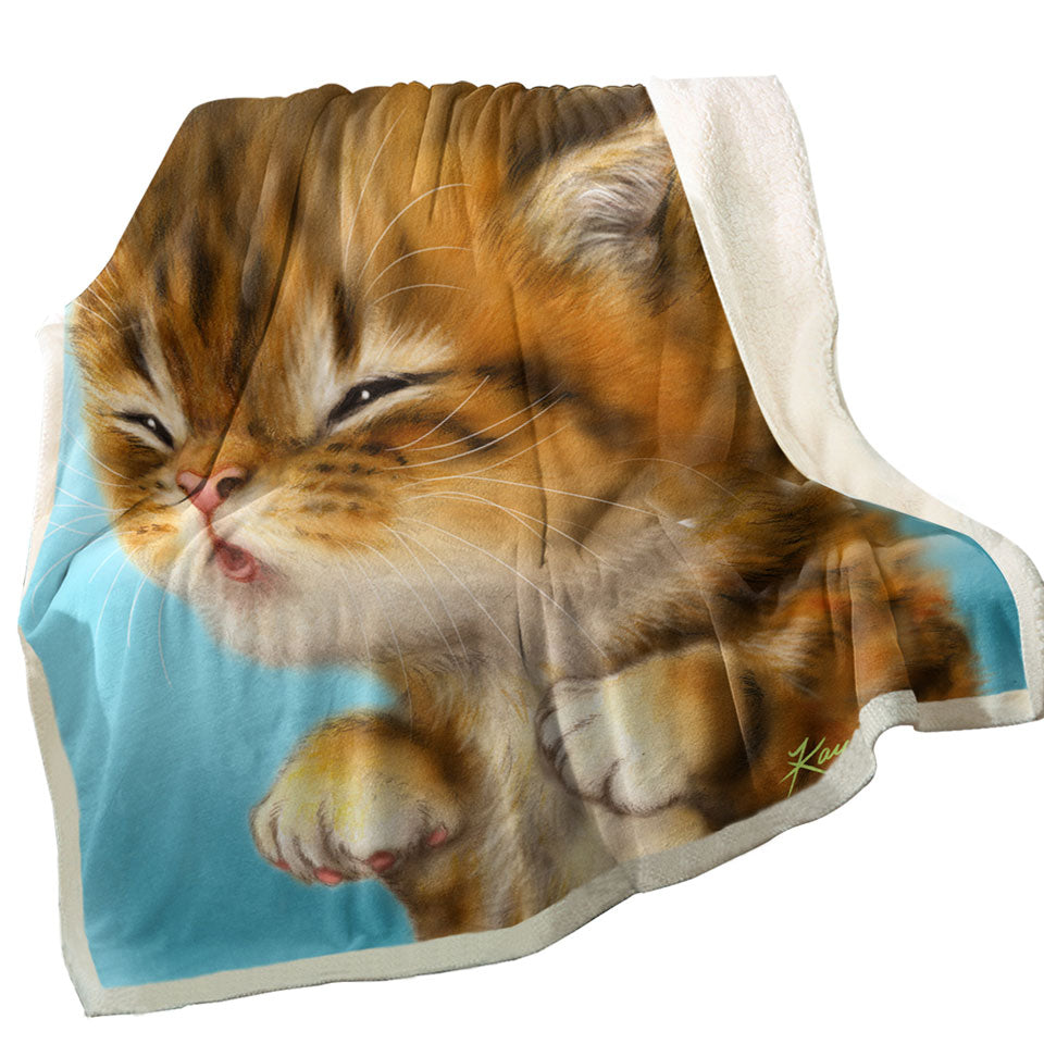 Kittens for Kids Cut Tiger Kitten Sherpa Blanket