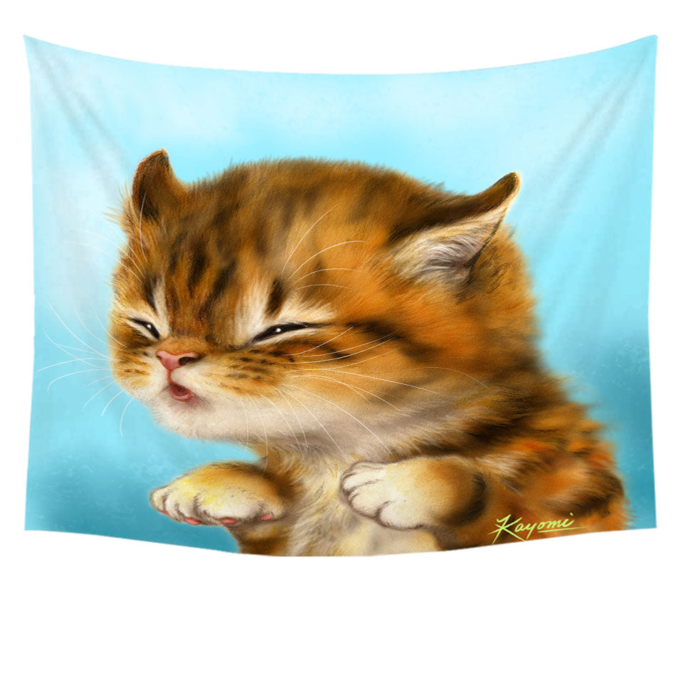 Kittens for Kids Cut Tiger Kitten Tapestry