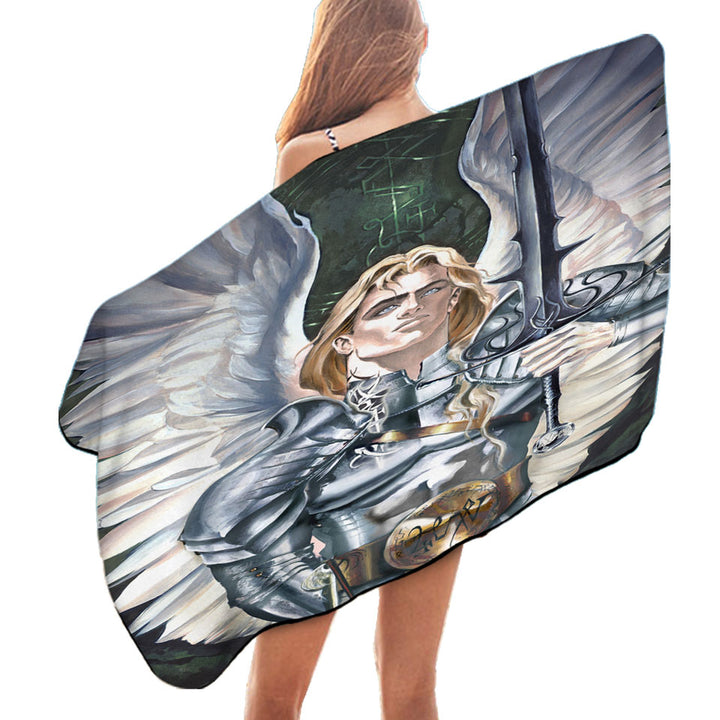 Knight Angel Beach Towels Michael the Lord of Hosts