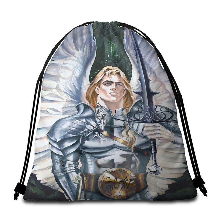 Knight Angel Beach Towels and Bags Set Michael the Lord of Hosts